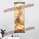 Pokemon Anime Poster Scroll Painting, Pikachu, Charizard, Eevee, Gengar, Mewtwo, Room Art White Canvas Painting Wall Decoration