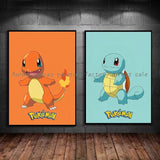 Anime Pokemon Pikachu Squirtle Charizard Poster HD Canvas Painting Home Modern Living Room Painting Wall Art Decoration Painting