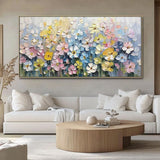 Thick Texture Flower Picture Hand Painted Modern Abstract Oil Painting On Canvas Wall Art For Living Room Home Decoration No Frame