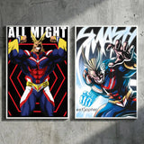 My hero academia all might anime Poster HD Waterproof Self-Adhesive Wall Art with Multi-Scene Compatibility