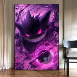 Pokemon Anime Figures Ink Painting Painting Canvas Painting Gengar Posters Prints Wall Art Picture for Living Room Children Gift