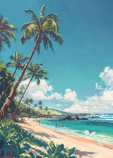 Sea Summer Landscape Bar Anime Wall Art Poster Blue Cabin Beach Forest Canvas Painting Print Picture Living Room Modern Decor