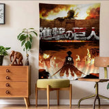 A-Attack On Titan Anime Tapestry Art Printing Japanese Wall Tapestry Anime Wall Hanging Home Decor