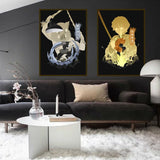 Anime Demon Slayer Canvas Poster Tanjiro Nezuko Home Wall Art Painting Print Pictures Kids Bedroom Living Room Decor Mural Gifts