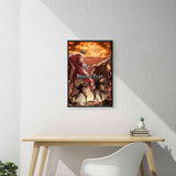 Japanese Manga Multi-Size Canvas Poster Double Framed Wall Art,Attack on Titan Home Decor for Living Room Bedroom