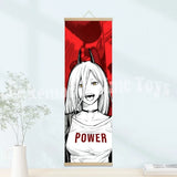 Chainsaw Man Anime Poster Wooden-framed Scroll Painting HD Quality Wall Art Retro Posters for Home Room Wall Decor