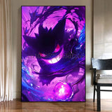 Pokemon Anime Figures Ink Painting Painting Canvas Painting Gengar Posters Prints Wall Art Picture for Living Room Children Gift