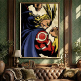 My hero academia all might anime Poster HD Waterproof Self-Adhesive Wall Art with Multi-Scene Compatibility