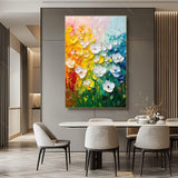 Handmade Oil Painting Canvas Wall Art Decoration 3D Texture Thick Oil Flowers Modern Abstract For Home Room Decor Internet Rolled Frameless Unstretched Painting