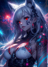 Fantasy Magical World Gothic Cool and Cute Character Aesthetics Anime Girl Canvas Painting Art for Wall Manga Game Room Decor