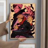 Japanese Anime J-Jujutsu K-Kaisen Poster Sticky Wall Art Printing Waterproof Home Living Bed Room Bar Aesthetic Decor