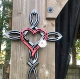 Product Metal Wall Art Horseshoe Cross Outdoor