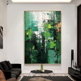 Green Landscape Abstract Handmade Painting Large Wall Art Green Minimalism Texture Hand Painted Painting Green Canvas Home Decor