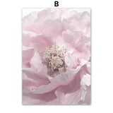 Poster Flowers Cherry Rose Peony Wall Art Canvas Painting Wall Pictures Living Room Decoration