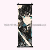 Demon Slayer Hanging Painting Anime Home Decoration Rengoku Kyoujurou Canvas Scrolls Pictures Himejima Gyoumei Poster Wall Art