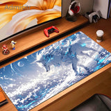 Pink Fox Mouse Mat Anime Kawaii Cute Mousepad Natural Rubber Gaming Table Pad Extra-large size Office Computer Mouse Desk Mats