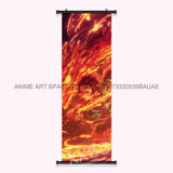 Demon Slayer: Kimetsu No Yaiba Wall Art Canvas Scrolls Pictures Hanging Painting Anime Rengoku Kyoujurou Home Decor Print Poster