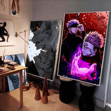 Anime Jujutsu Kaisen Gojo And Sukuna Poster Self-adhesive Art Waterproof Paper Sticker Coffee House Bar Room Wall Decor