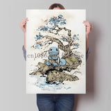 Pokemon Peripherals Pikachu Bulbasaur Squirtle Charmander Canvas Painting Anime Wall Art Prints Living Room Decor Posters