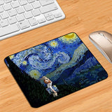 Van Gogh Illustration Anime Mouse Pad Kawaii Pc Accessories Gaming Laptops Mousepad Gamer Deskmat Desk Protector Keyboard Mat