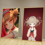 Anime My Hero Academia Himiko Toga Poster Self-adhesive Art Waterproof Paper Sticker Coffee House Bar Room Wall Decor