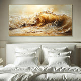 Handmade Oil Painting Canvas Wall Art Decoration Abstract Yellow Waves Landscape For Home Decor Rolled Frameless Unstretched Painting