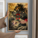Japanese Anime J-Jujutsu K-Kaisen Poster Sticky Wall Art Printing Waterproof Home Living Bed Room Bar Aesthetic Decor