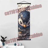 Pokemon Anime Poster Scroll Painting, Pikachu, Charizard, Eevee, Gengar, Mewtwo, Room Art White Canvas Painting Wall Decoration