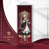 Genshin Impact Scroll Canvas Painting Columbina Sandrone Flins Home Decor Wall Hanging Anime Poster Wall Art Room Decoration