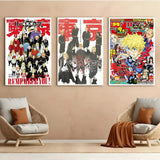 Anime Tokyo R-Revengers Painting Calligraphy Classic Canvas Print Poster, Wall Art for Home Decoration Holiday Gifts