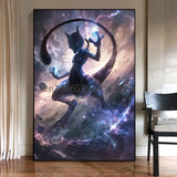 Classic Pokemon HD Canvas Painting Anime Figures Mewtwo Poster Print Watercolor Wall Art Picture Modern Home Decor Kids Gifts