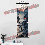 Pokemon Anime Poster Scroll Painting, Pikachu, Charizard, Eevee, Gengar, Mewtwo, Room Art White Canvas Painting Wall Decoration