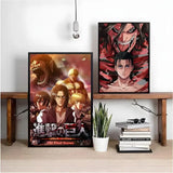 A-A-Attack On T-T-Titan S-s-Season Anime Painting Calligraphy HD Waterproof Canvas Poster Art: Aesthetic Wall Decor Home