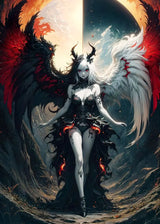 Fantasy Magical World Gothic Cool and Cute Character Aesthetics Anime Girl Canvas Painting Art for Wall Manga Game Room Decor