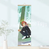 Chainsaw Man Anime Poster Wooden-framed Scroll Painting HD Quality Wall Art Retro Posters for Home Room Wall Decor