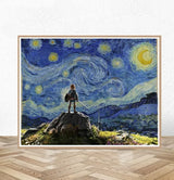 The Legend of Zelda Poster Van Gogh Starry Night Canvas Painting Japanese anime game  Wall Art Living Room Decor Home Decor