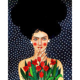 Cool Girl, Oil, Acrylic, Cnavas, Bedroom Wall Art Picture