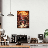 Japanese Manga Multi-Size Canvas Poster Double Framed Wall Art,Attack on Titan Home Decor for Living Room Bedroom