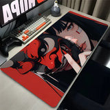 Mouse Pad PC Anime Sexy Girls Keyboard Rug Black and White Manga Mousepad Laptop Gaming Desk Mat XXL Devil Oni Mask Soft Carpet