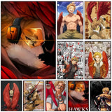 Anime M-My Hero Academia H-Hawks Poster Art With Prints Home Bedroom Living Room Decoration Gift