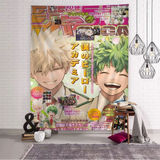 VIKAMA My Hero Academia Tapestry, Cartoon Anime Wall Hanging, Cute Home Decor for Living Room Bedroom, Large Wall Art Decor