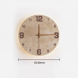 Round Clock Yellow Cave Stone Wall Lamp