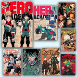 Vintage My H-Hero Academia Anime   posters Self-adhesive Paper Print Home Living Room Bedroom Entrance Bar Cafe Art