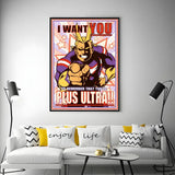 My H-hero A-academia all might anime Poster Versatile HD Waterproof Wall Art Self-Adhesive Decor for Any Space Ideal Gift