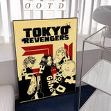 1pc Anime Tokyo Revengers Poster Sticker Print Waterproof Wall Art For Living Room Bedroom Home Decor
