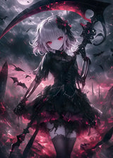 Fantasy Magical World Gothic Cool and Cute Character Aesthetics Anime Girl Canvas Painting Art for Wall Manga Game Room Decor
