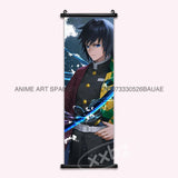 Demon Slayer Hanging Painting Home Decor Kamado Tanjirou Wall Art Anime Poster Uzui Tengen Canvas Scrolls Pictures Living Room