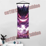 Pokemon Anime Poster Scroll Painting, Pikachu, Charizard, Eevee, Gengar, Mewtwo, Room Art White Canvas Painting Wall Decoration