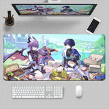 New Genshin Impact Desk Mat Anime Gaming Cool Durin Flins Gaming Mouse Pad Lock Edge 1000x500mm Playmat Office Keyboard Mousepad