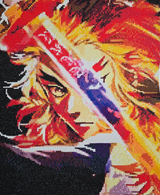 Demon Slayers Kyojuro Rengoku 5D 14x17 Custom Wood Framed Wall Art Painting